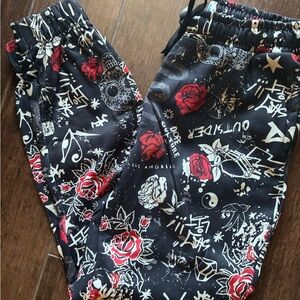 Stylish  Graphic Joggers - Black and Red